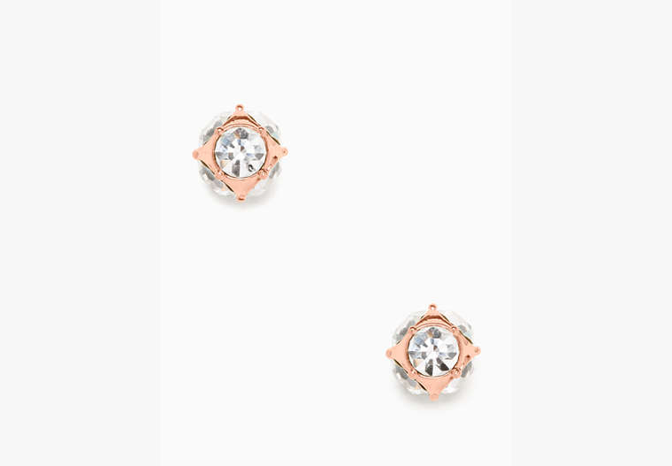 Kate Spade,lady marmalade studs,earrings,Clear/Rose Gold image number 0