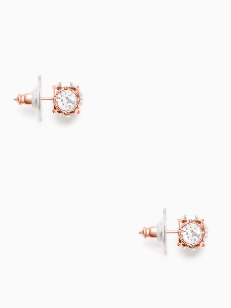 Kate Spade,lady marmalade studs,earrings,Clear/Rose Gold