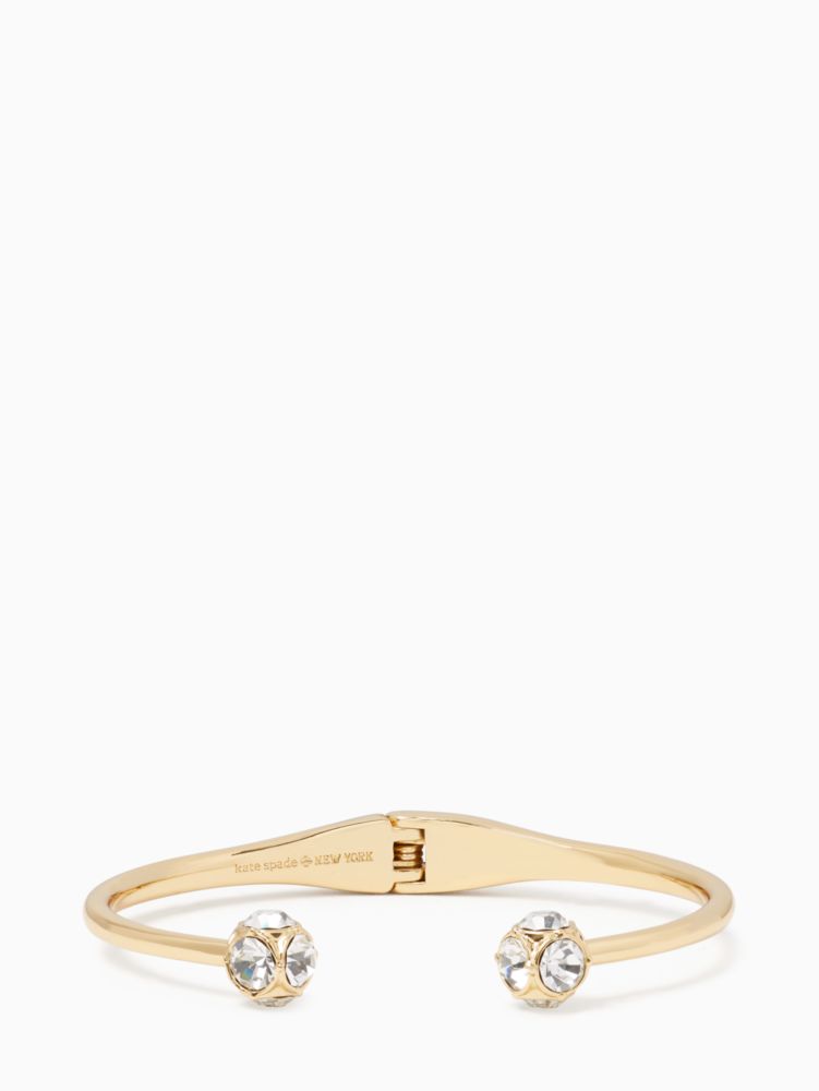 Kate Spade,lady marmalade open cuff,bracelets,Clear/Gold