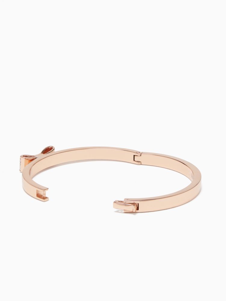 Kate Spade,ready set bow pave bow bangle,bracelets,Clear/Rose Gold