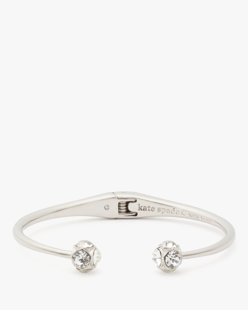 Kate Spade,lady marmalade open cuff,bracelets,Clear/Silver