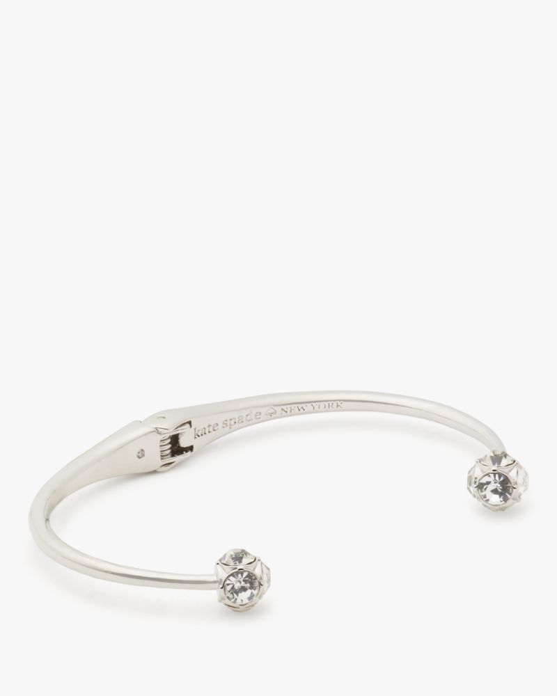 Kate Spade,lady marmalade open cuff,bracelets,Clear/Silver