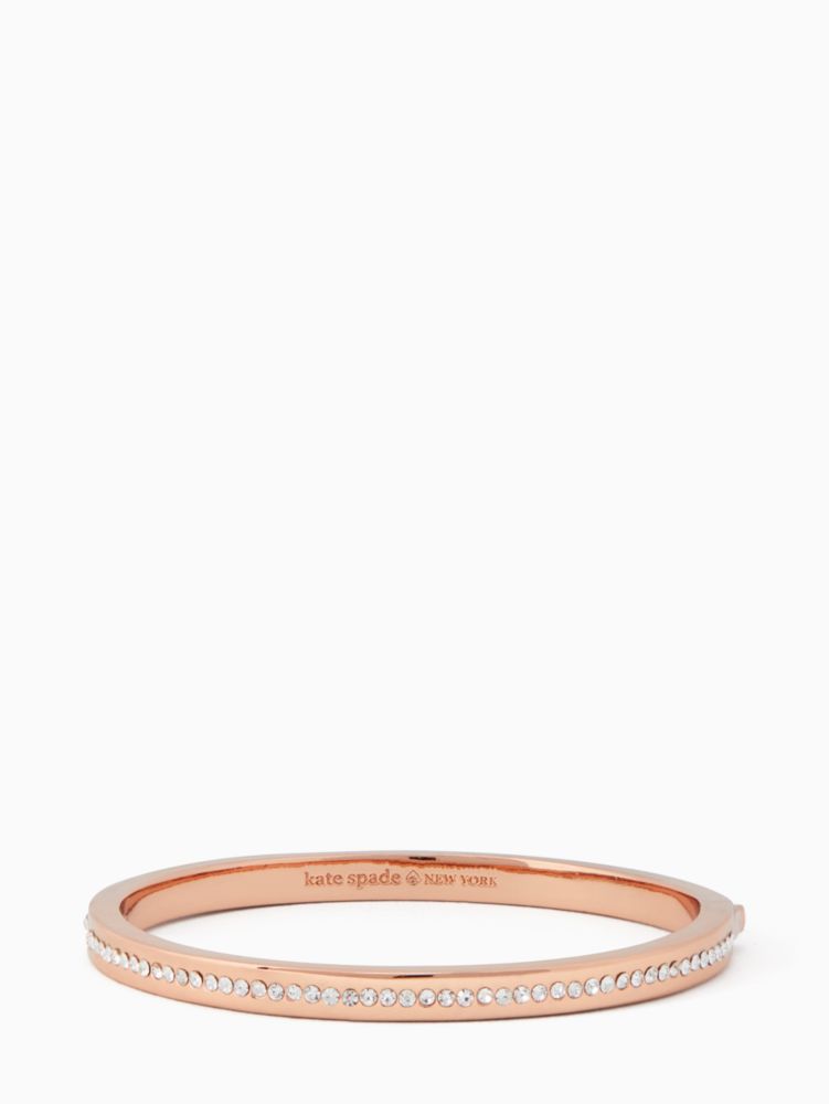 Kate Spade,Ring It Up Pave Bangle,Cubic Zirconia,Glass,Gem Embellishment,Pave Embellishment,Stackable,Rose Gold Metal,Day ...,Clear