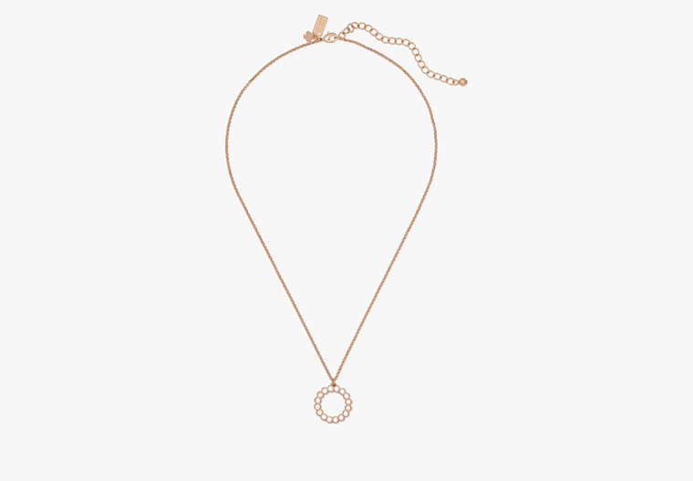 Kate Spade,full circle mini pendant,necklaces,Clear/Rose Gold