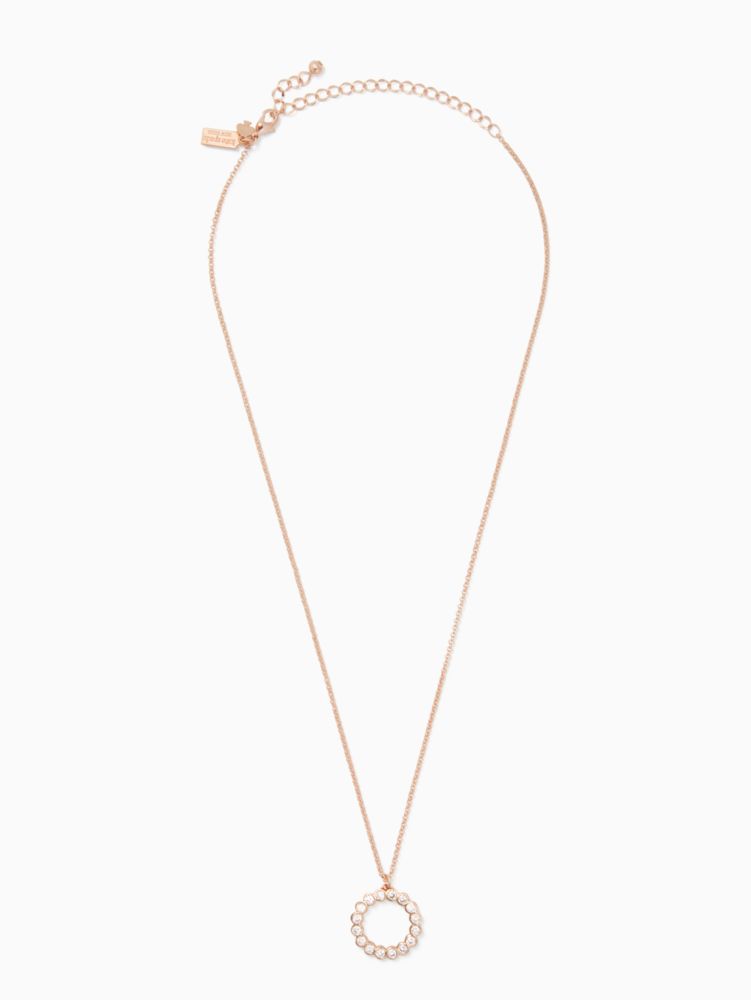 Kate Spade,full circle mini pendant,necklaces,Clear/Rose Gold