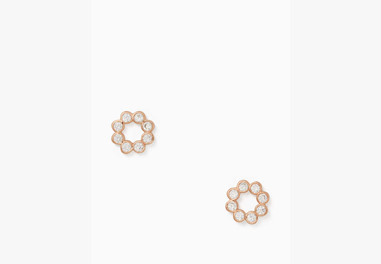 Kate Spade,full circle studs,earrings,Clear/Rose Gold image number 0