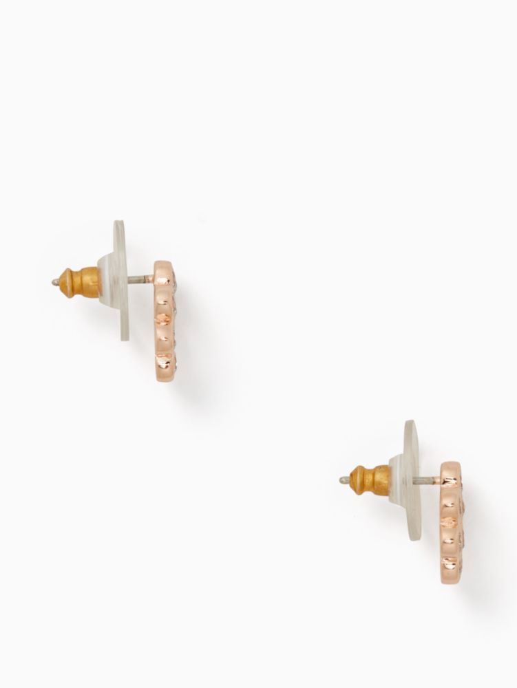 Kate Spade,Full Circle Studs,Studs,Glass,Rhinestones,Stainless Steel,Rose Gold Metal,Work,Clear