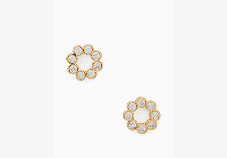 Kate Spade,full circle studs,earrings,Clear/Gold image number 0
