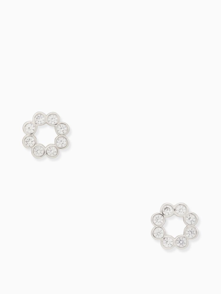 Kate Spade,full circle studs,Clear/Silver