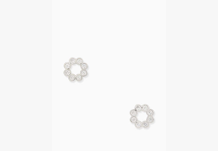 Kate Spade,full circle studs,Clear/Silver image number 0