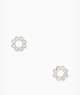 Kate Spade,full circle studs,Clear/Silver