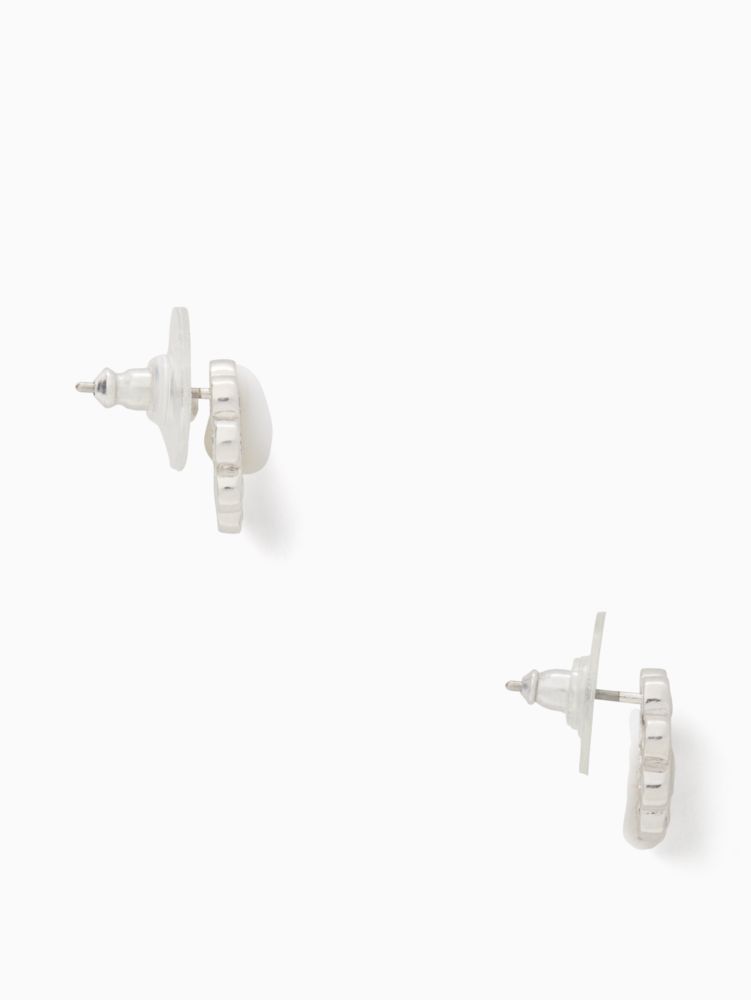 Kate Spade,full circle studs,Clear/Silver