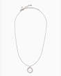 Kate Spade,full circle mini pendant necklace,necklaces,Clear/Silver