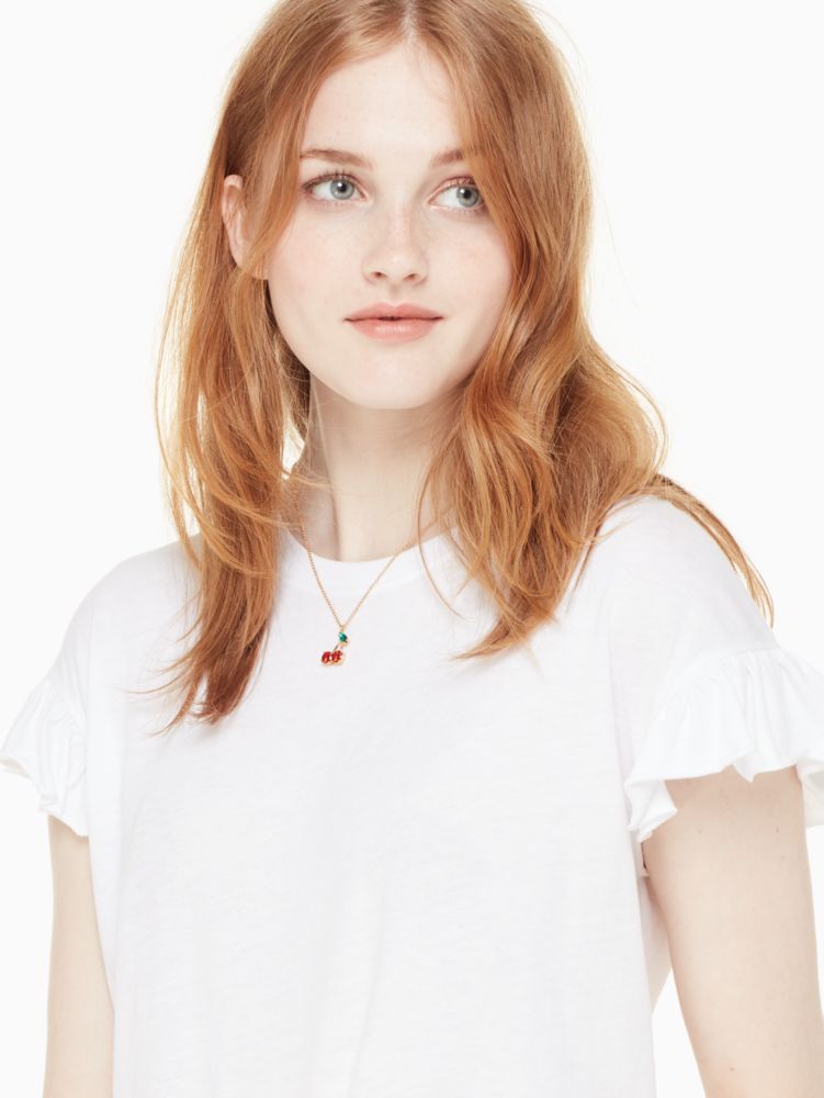 Kate Spade,cherry mini pendant necklace,Multi