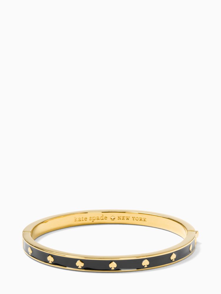 Kate Spade,Spot The Spade Enamel Hinged Bangle,bracelets,50%,Black