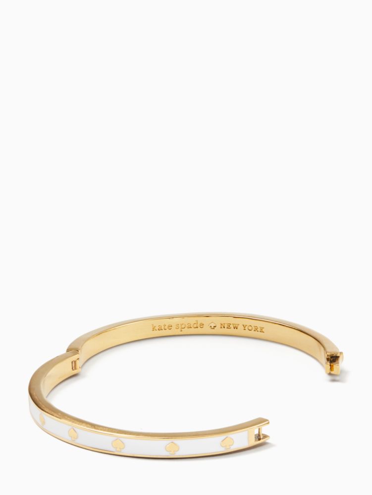 Kate Spade Jewelry | Kate Spade Spot The Spade Enamel Hinged Bangle | Color: Gold/White | Size: Os | Shbcoppertop's Closet