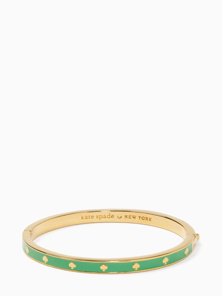 Kate Spade,Spot The Spade Enamel Hinged Bangle,Enamel,Logo,Stackable,Mixed Metal,Casual,