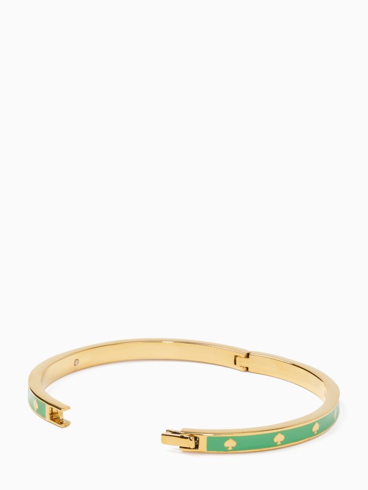 Kate Spade,Spot The Spade Enamel Hinged Bangle,Enamel,Logo,Stackable,Mixed Metal,Casual,
