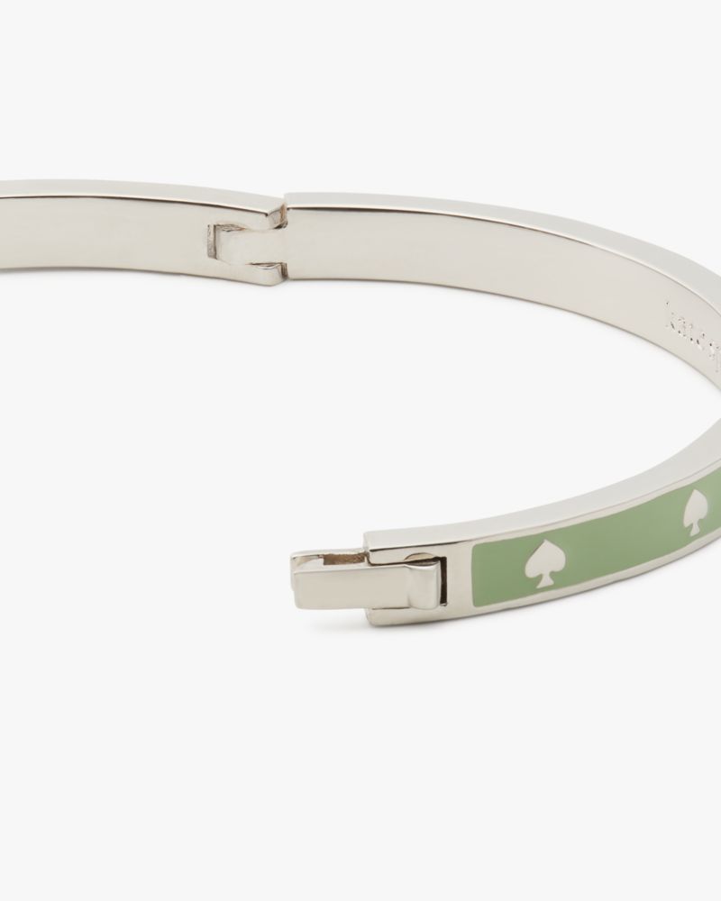 Kate Spade,Spot The Spade Enamel Hinged Bangle,Enamel,Logo,Stackable,Mixed Metal,Casual,