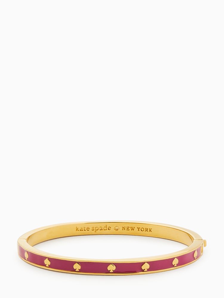 Kate Spade,Spot The Spade Enamel Hinged Bangle,Enamel,Logo,Stackable,Mixed Metal,Casual,