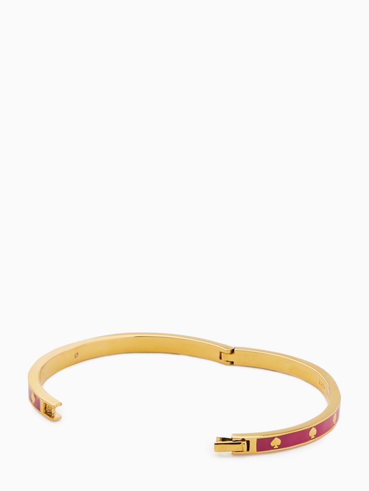 Kate Spade,Spot The Spade Enamel Hinged Bangle,Enamel,Logo,Stackable,Mixed Metal,Casual,