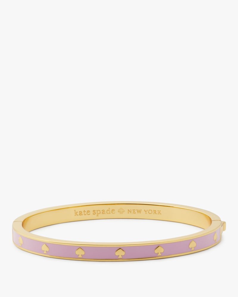 Kate Spade,Spot The Spade Enamel Hinged Bangle,Enamel,Logo,Stackable,Mixed Metal,Casual,