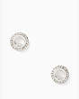 Kate Spade,spot the spade pave halo spade studs,earrings,Clear/Silver