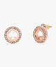 Kate Spade,spot the spade pave halo spade studs,earrings,Clear/Rose Gold