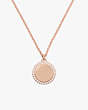 Kate Spade,spot the spade pave charm pendant necklace,necklaces,Clear/Rose Gold