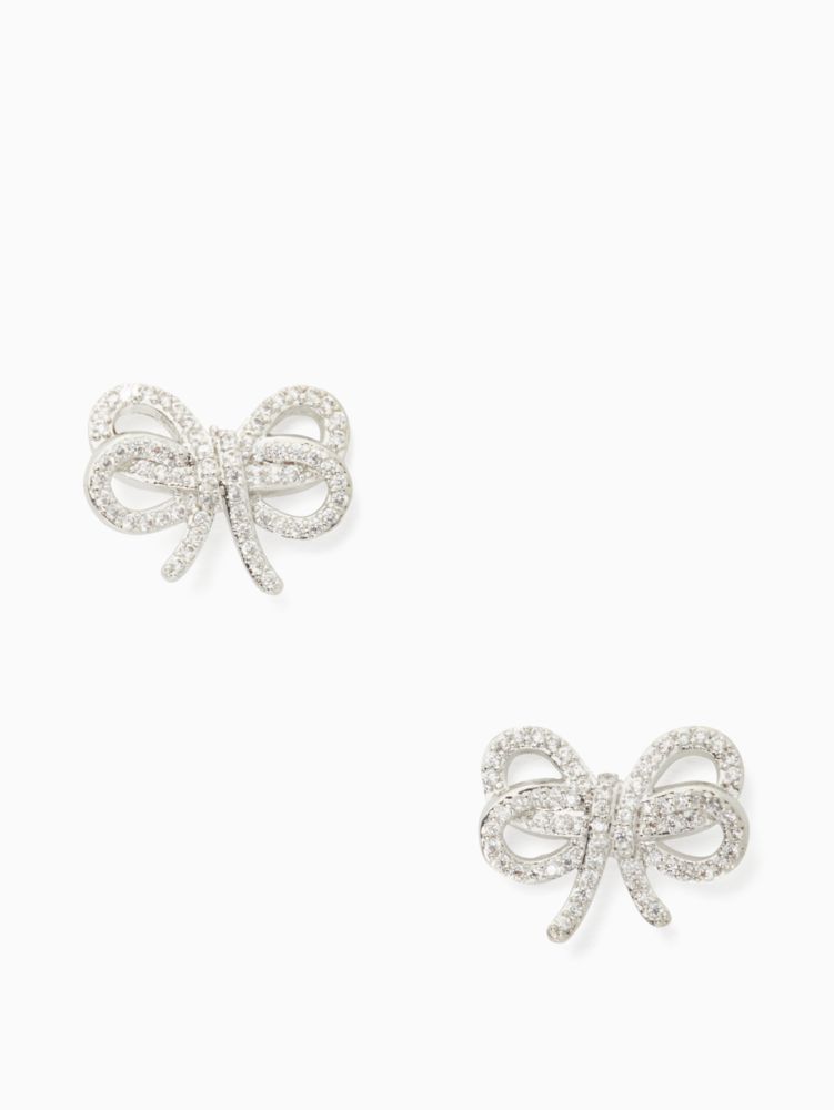 Kate Spade,bow meets girl pave studs,earrings,