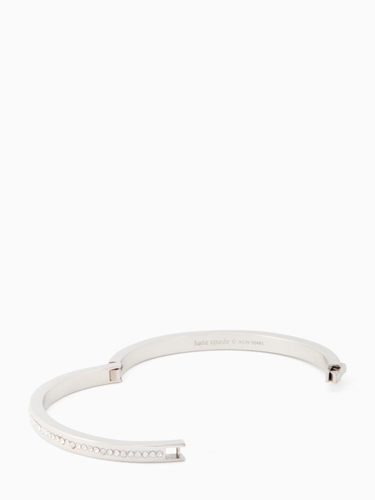 Kate Spade,Ring It Up Pave Bangle,Cubic Zirconia,Glass,Gem Embellishment,Pave Embellishment,Stackable,Silver Metal,Day Party,Clear