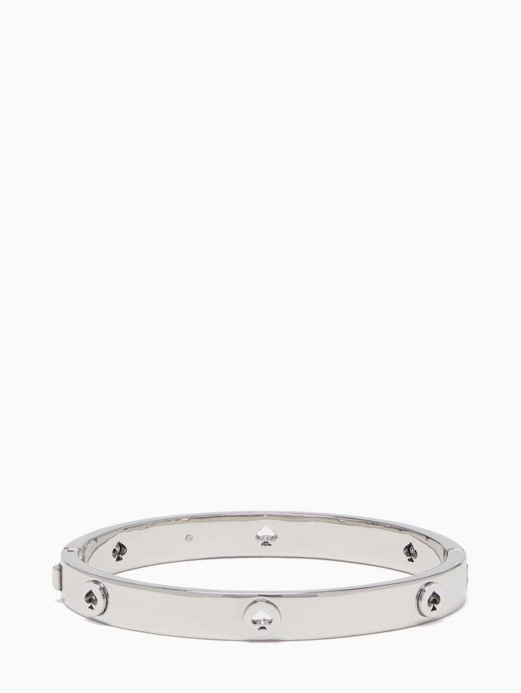 Kate Spade,spot the spade studded hinged bangle,bracelets,Silver