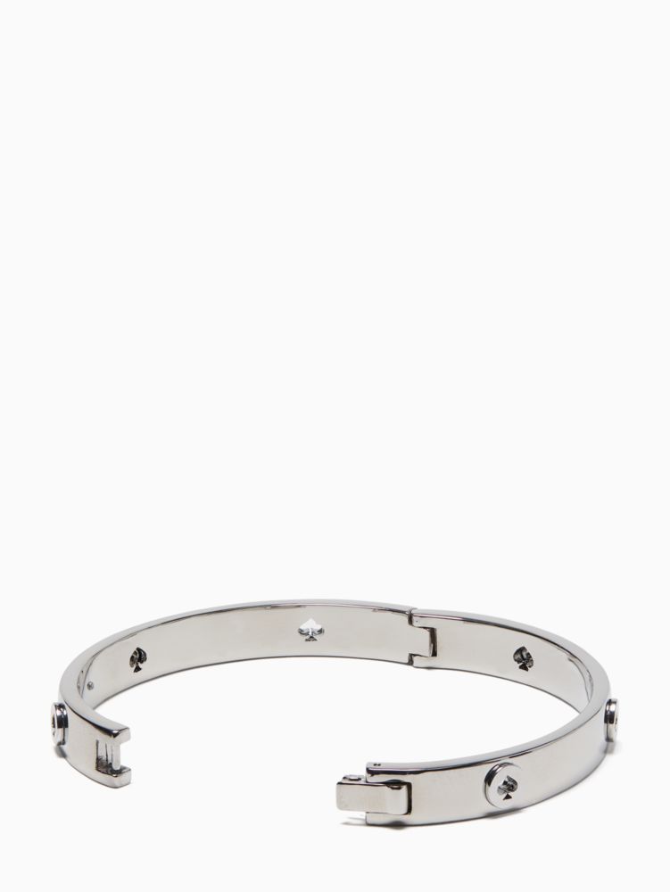 Kate Spade Set in Stone Hinged Bangle - Clear/Silver