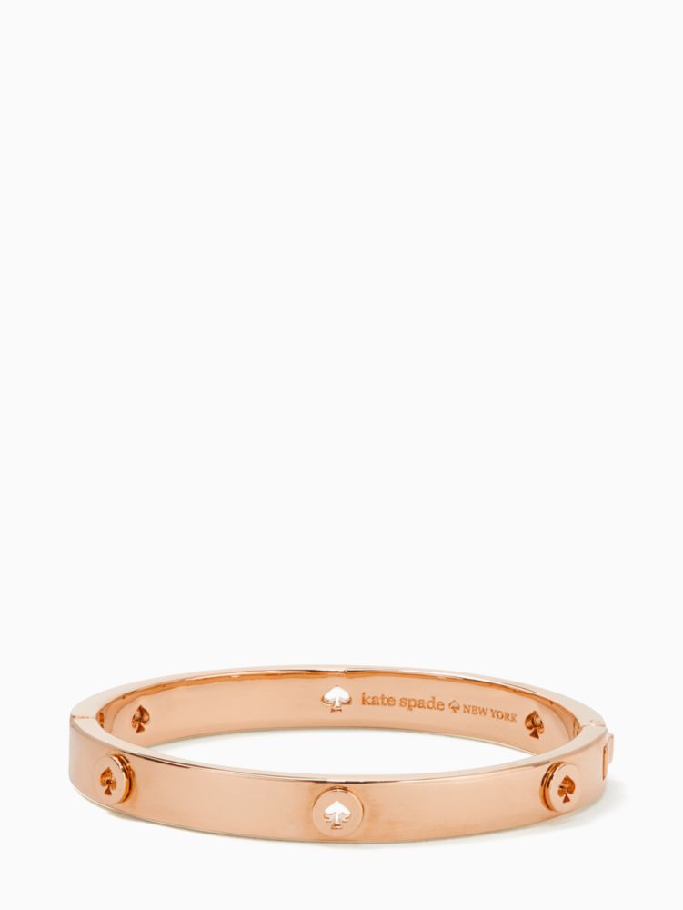 Kate Spade,spot the spade studded hinged bangle,bracelets,Rose Gold