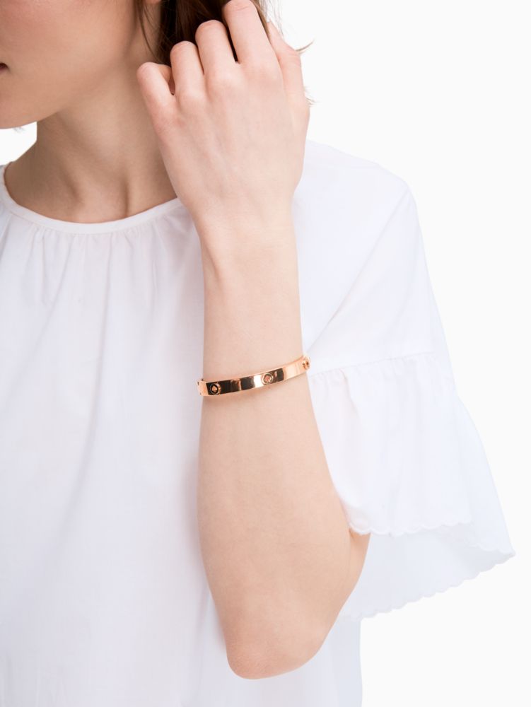 Kate Spade,spot the spade studded hinged bangle,bracelets,Rose Gold