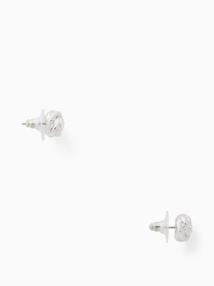 Kate Spade,Infinity and Beyond Knot Studs,earrings,Clear/Silver