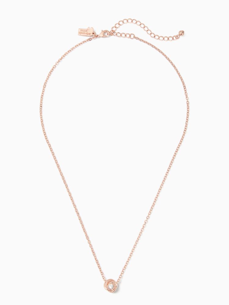 Kate Spade Heart to Heart Pave Mini Pendant Necklace Clear/ Rose Gold