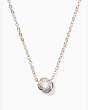 Kate Spade,Infinity and Beyond Knot Mini Pendant Necklace,necklaces,Clear/Silver