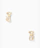 Kate Spade,jazz things up pave cat studs,earrings,Clear/Gold