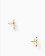 Kate Spade,jazz things up pave cat studs,earrings,Clear/Gold