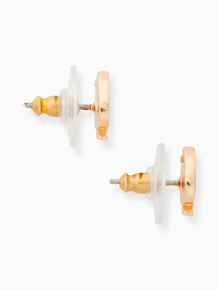 Kate Spade,Signature Spade Studs,Studs,Pearl,Logo,Gold Metal,Casual,Work,