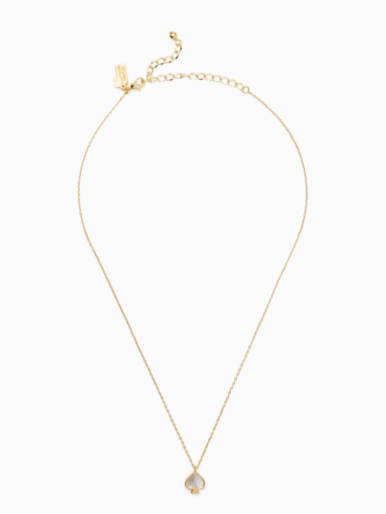 Kate Spade,Signature Spade Mini Pendant,Single Strand,Logo,Gold Metal,Work,Casual,Cream