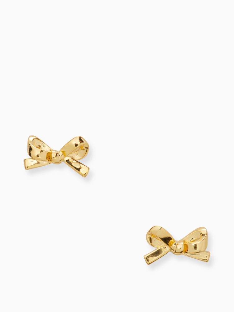 Kate Spade,Skinny Mini Bow Studs,Studs,Bow,Yellow Gold,Gold Metal,Casual,