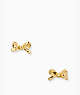 Kate Spade,Skinny Mini Bow Studs,Gold