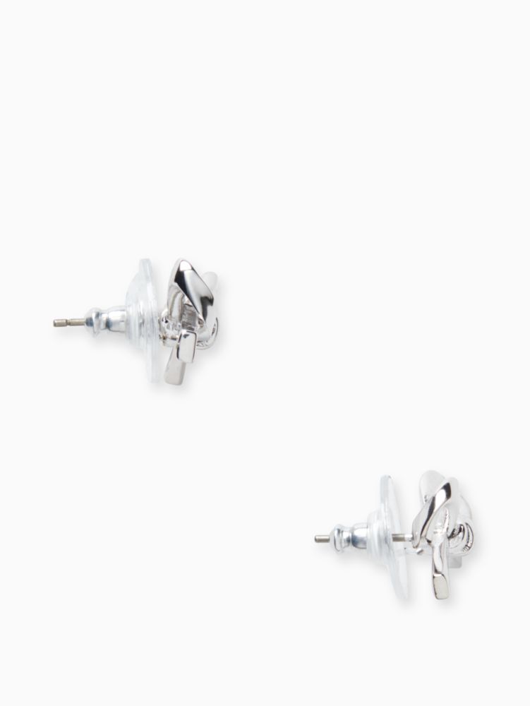 Kate Spade,Skinny Mini Bow Studs,Studs,Bow,Silver Metal,Casual,