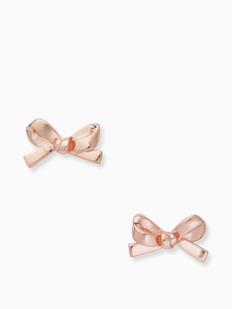 Kate Spade,skinny mini bow studs,earrings,Rose Gold