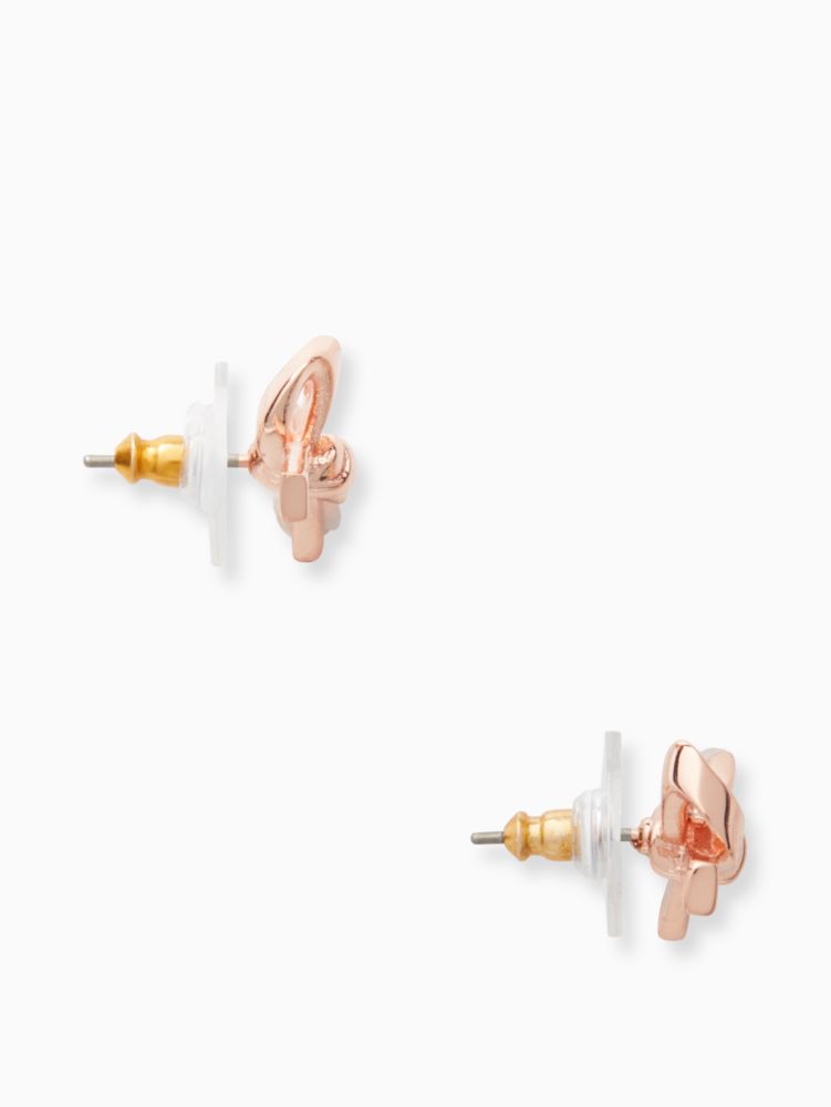 Kate Spade,Skinny Mini Bow Studs,Studs,Bow,Rose Gold Metal,Casual,