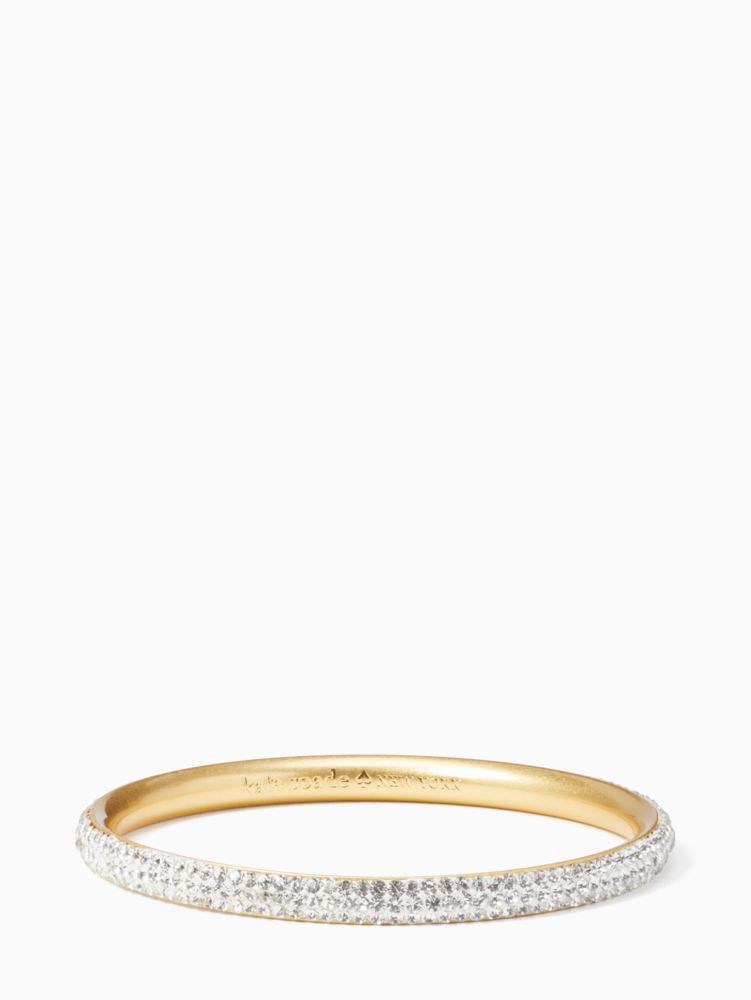 Kate Spade,Razzle Dazzle Bangle,Cubic Zirconia,Gem Embellishment,Pave Embellishment,Stackable,Yellow Gold,Gold Metal,Formal,Clear