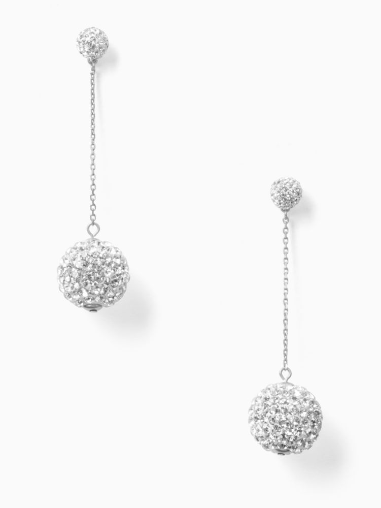 Kate Spade,razzle dazzle linear earrings,earrings,Clear/Silver