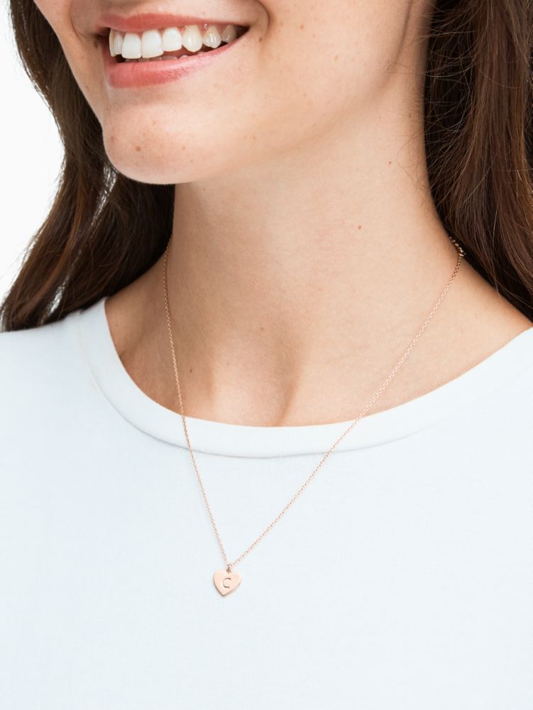 Kate Spade,initial here c pendant,necklaces,Rose Gold